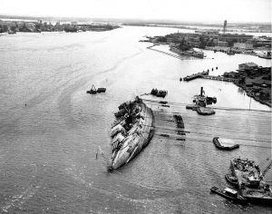 Righting USS Oklahoma at Pearl Harbour, 29th of March 1943 