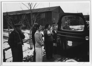 Japanese-American citizens living in an internment camp c. 1942 