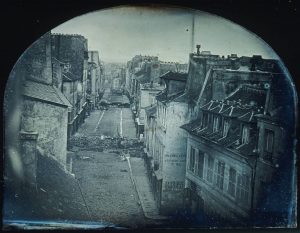 Barricades in the streets of Paris, 1848 