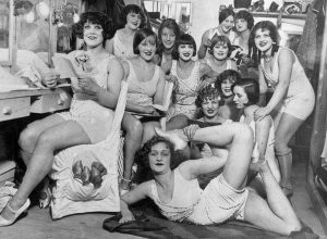 The Hoffman Girls dressing room, Moulin Rouge, Paris, 1924. 