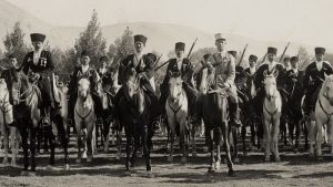 Circassian troops during the French mandate in Syria with Colonel Collet, Commander of the Circassian Cavalry. est. 1941 