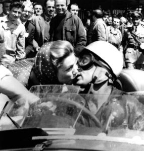 The iconic Kiss of Death: Actress' embrace before racer's death.