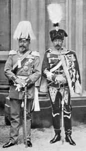 British royalty, King Edward with his brother Prince Arthur, 1894.