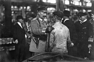 Emperor Kaiser Wilhelm 2nd visited Krupp factory in 1918.