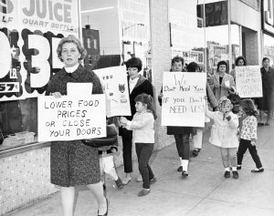 Consumers' protest, bold stand for affordable food, New York City, 1966.