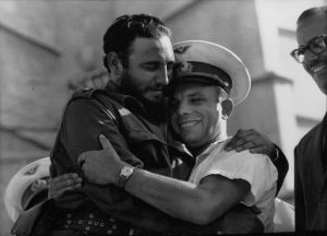 Fidel Castro Hugs Yuri Gagarin, Havana, 1961