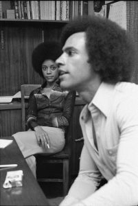 Strong wife, Gwen Fontaine, supports Black Panther leader, Huey, 1978.