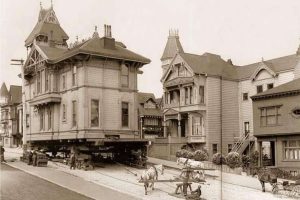 Horses were moving Victorian houses in 1900s, San Francisco.