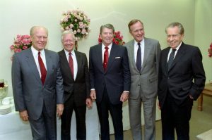 The Ronald Reagan Presidential Library and Museum dedication.  (November 4, 1991)