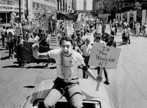 Harvey Milk, first openly gay official, lead San Fransisco Pride in 1978.