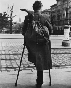 Homecoming, a war prisoner returning home to Vienna, Austria, 1946.