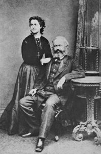 Karl Marx with his daughter and secretary Jenny, London, 1869.