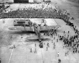 WWII bomber's victory lap.