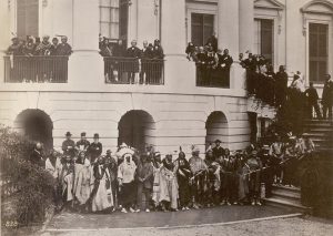 Indian Delegation meets President Andrew Johnson at the White House, Feb 23, 1867 