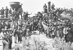 East and West connected by rail. Promontory Summit, Utah. 5/10/1869 