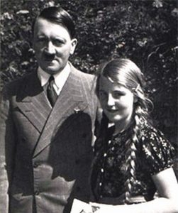 Geli Raubal and Adolf Hitler. Geli (1908 – 1931) was Hitler's niece born in Linz, Austria, being the second child and eldest daughter of Leo Raubal Sr and Hitler's half-sister, Angela Raubal. She committed suicide at 23, and she was rumored to be Adolf Hitler's lover 