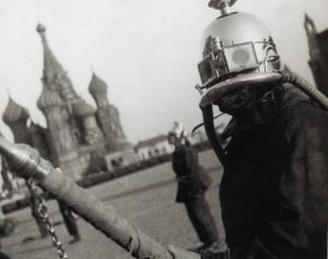 Russian Firefighter at Kremlin (1930s)