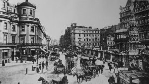 Charing Cross Station, London. circa 1895. .