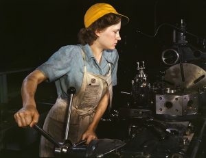 Woman working in an aircraft plant in Fort Worth, Texas 1940s (higher res inside) 