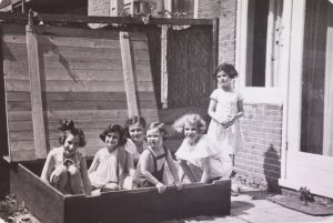 Young Anne Frank with friends, 1937.
