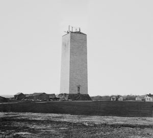 Washington Monument mid construction 1860 Photo by Brady Handy 