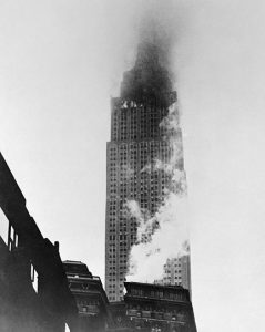 Empire State Building after having a B-25 crash into the side. July 28, 1945 