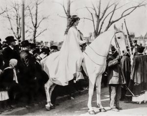 Inez led the parade on a white horse!