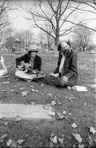 Legends honour legend. Dylan, Ginsberg visited Kerouac's grave in 1975.