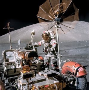 Eugene A. Cernan, Apollo 17 commander and the Lunar Rover c. 1972 