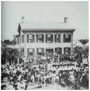 Abraham Lincoln's house in Springfield, a campaign hub, 1860.
