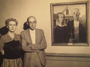 The models for American Gothic, Nan Wood Graham and Byron McKeeby, 1930 