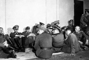 High ranking German officers seized by Free French troops in the Hôtel Majestic, headquarters for the Wehrmacht, Paris, France. 26 August 1944. 