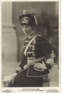 Princess Victoria of Prussia in ceremonial military dress, 1913.