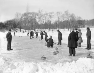 Curling in Central Park, New York, 1900s.
