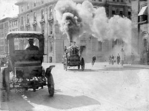 Firefighting by steam engine in 1908 Vancouver!