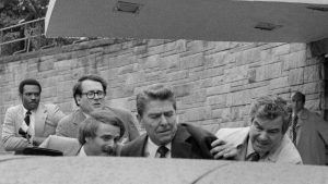 40th President of the United States. Ronald Reagan the moment he got shot. March 30, 1981 .