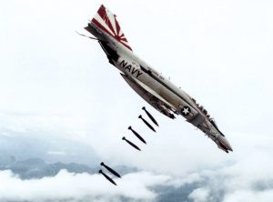 F-4 Phantom on a bombing run over Vietnam, 1971 