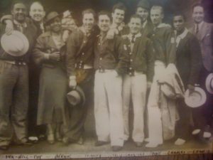 American athletes ready to participate in the People's Olympiade in Barcelona, 1936. 