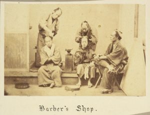 Barber's shop, Japan, by Felice Beato ca.1867-69 