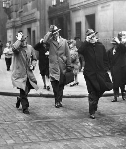 A windy day in Philadelphia, 1947.