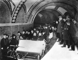 The first official riders in New York City's first subway, 1904. 