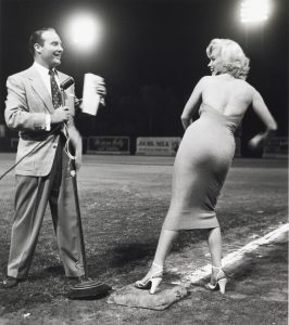 R. Edwards and Marilyn at the Hollywood Entertainers baseball game, 1952.