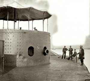 Deck and turret of U.S.S. Monitor on the James River, Virginia, July 9, 1862 