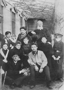 Young Anton Chekhov with his friends and family, 1890. 