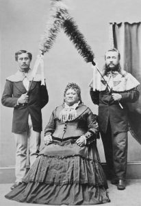 Hawaiian princess Ruth with hapa-haole chiefs Parker and Cummins, 1872.