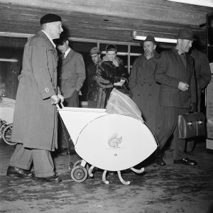 Dr Pettersson invented baby carriage that can climb stairs, 1956.