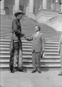 Tall Cowboy, Ralph Madsen, met senator Morris Sheppard in 1919.