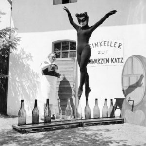 17-year-old Bianca Passarge danced on bottles as cat, 1958.