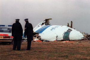 December 22nd, 1988 - Police investigators inspect the wreckage of Pan Am Flight 103 near Lockerbie, Scotland 