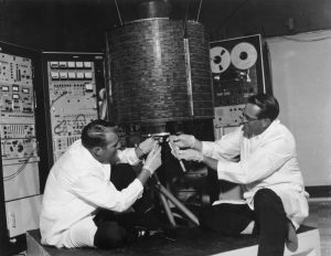 First communication satellite, Early Bird, launched in 1965.